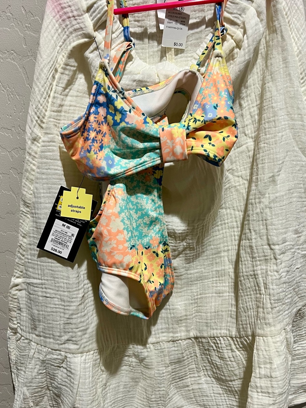 Xhilaration Multicolor Floral Bow Two-Piece Swimsuit
